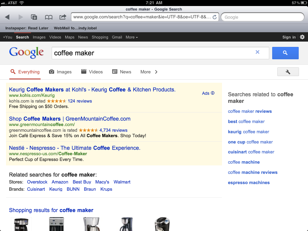 coffee maker ipad